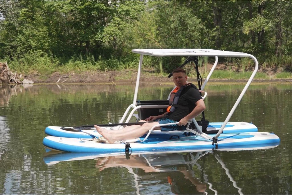 Double Sup Разборный надувной катамаран из Sup Board ELIQ